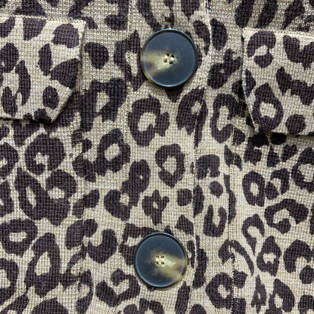 Sezane Betty Cardigan In Leopard Jacquard - Picture 9 of 13